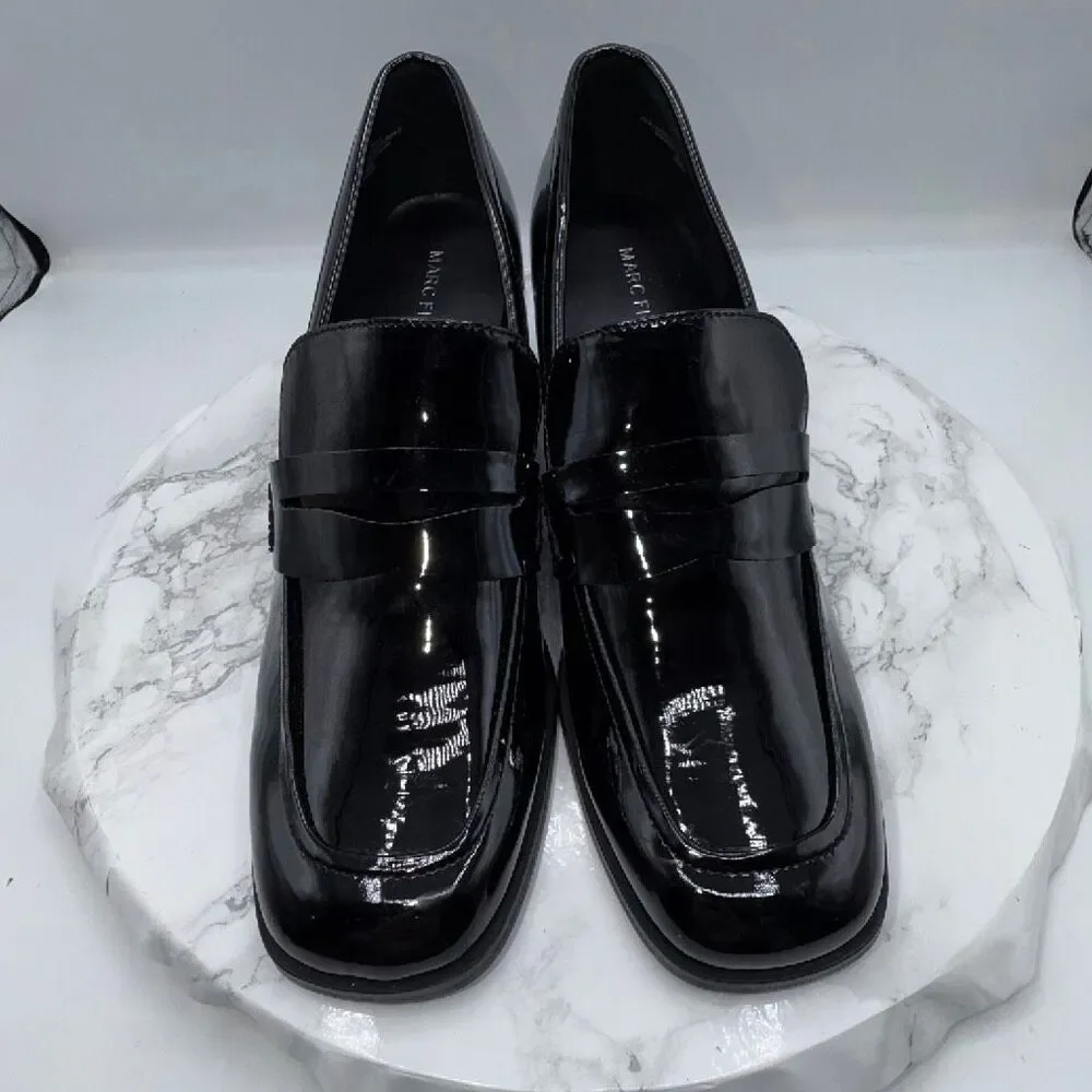 MARC FISHER Patent Kchris Block Heel Loafer-9M